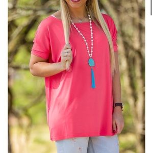 💕💓🩷 WATERMELON SHORT SLEEVE PIKO 1988 TUNIC